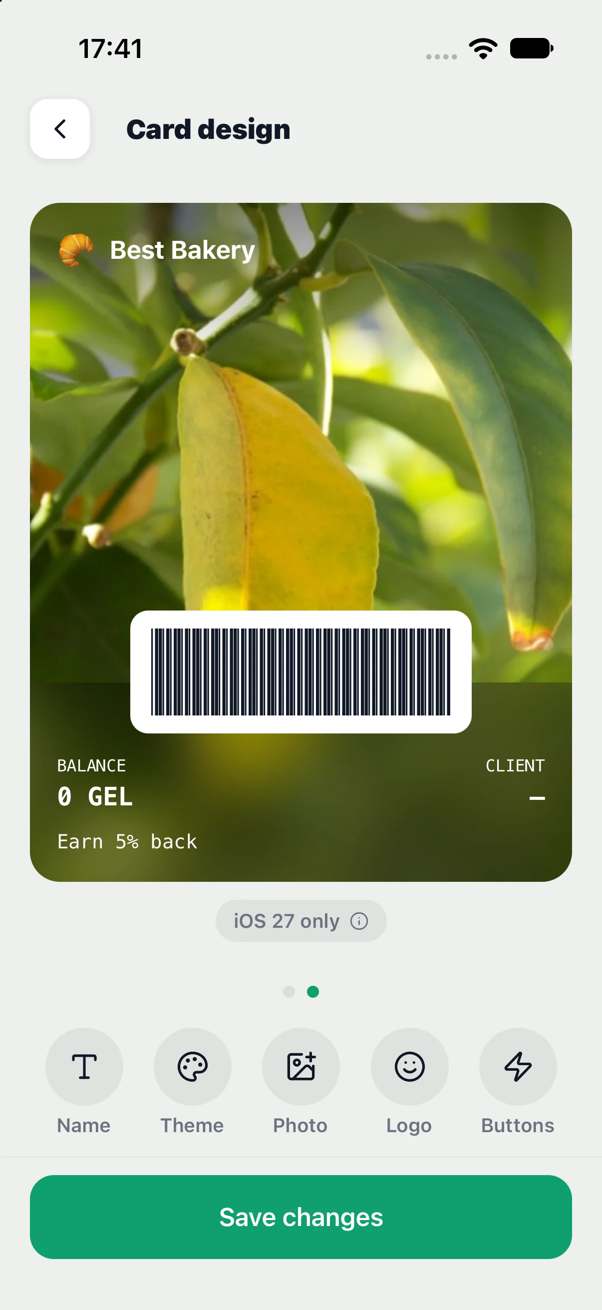 Póster para iOS 27 en el editor de Pikarta
