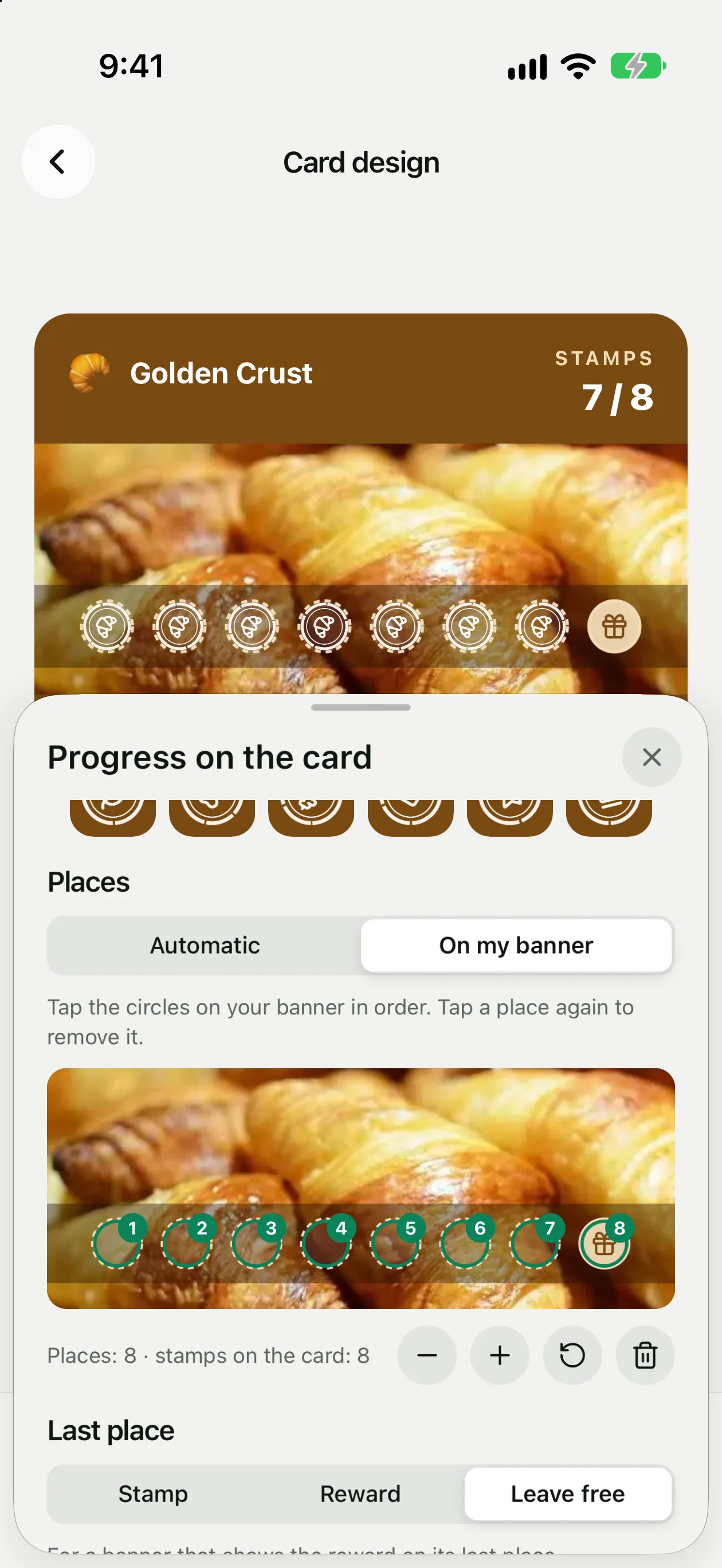 On my banner: places on the circles you drew