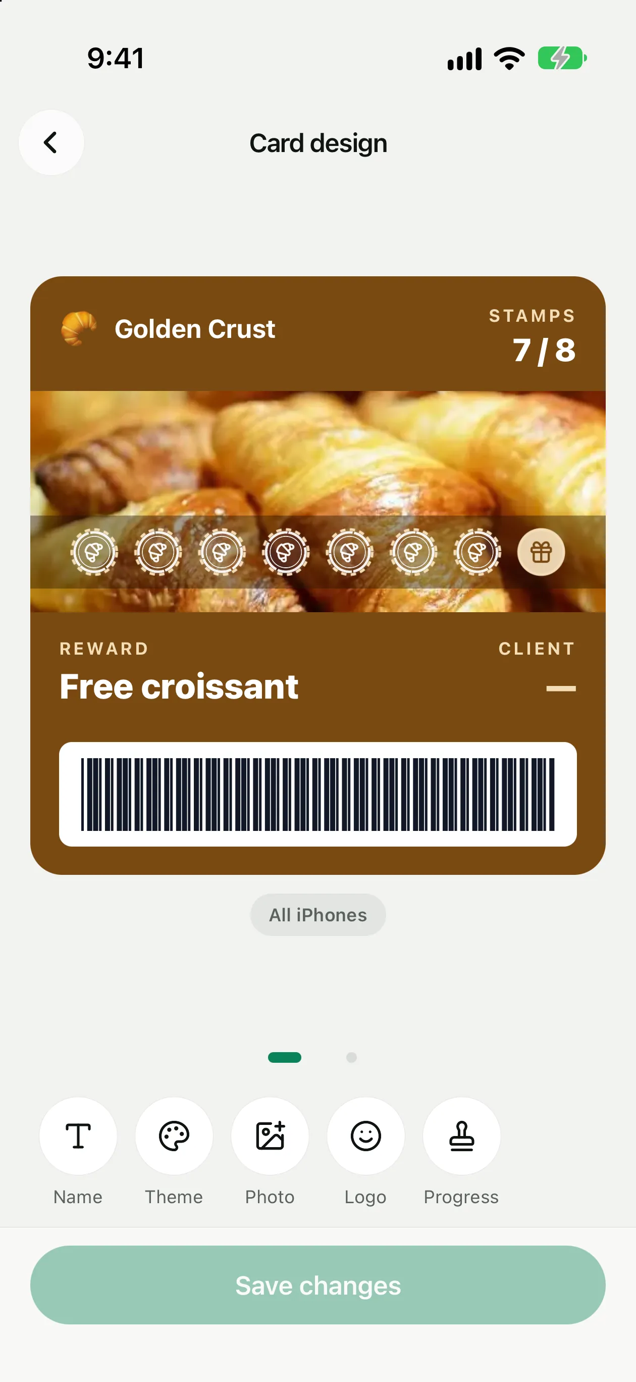 1. Card design → Progress